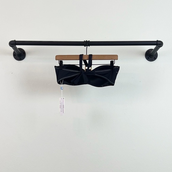 NWT Bleu Rod Beattie A Fine Line Bandeau Seamed Halter Bikini Top Black - Picture 5 of 6